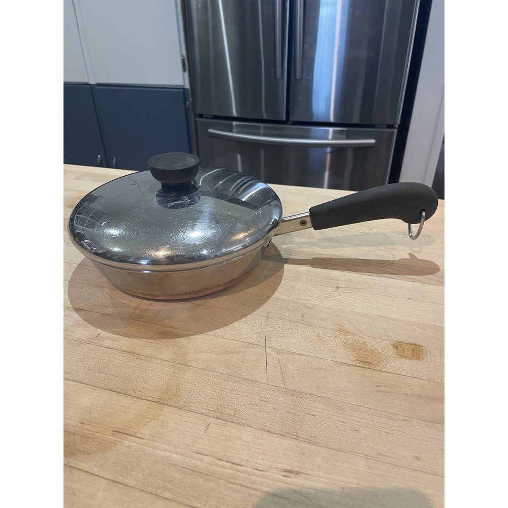 REVERE WARE 7-inch STAINLESS STEEL SKILLET & LID Made in Clinton, Illinois